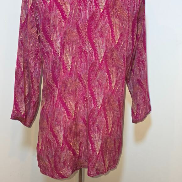 Scully Burgundy Artsy Tunic Top Women's Size S Long Sleeve Forest Fairy Western - Picture 7 of 9